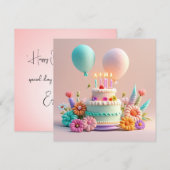 Birthday Personalize Custom card 招待状 (正面/裏面)