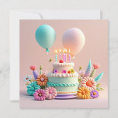 Birthday Personalize Custom card 招待状 (正面)