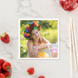 Birthday Personalized Photo Text Design Cocktail  スタンダードカクテルナプキン