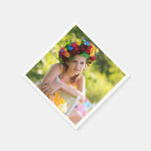 Birthday Personalized Photo Text Design Cocktail  スタンダードカクテルナプキン (角)