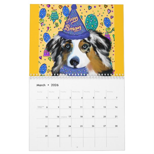 BIRTHDAY PETS 2026 CALENDAR カレンダー (3月 2026)