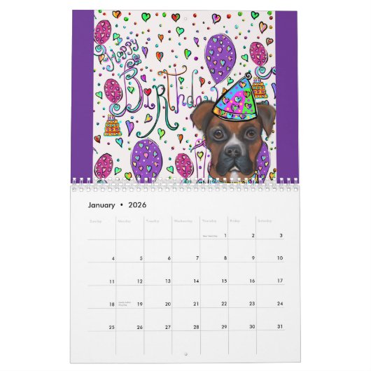BIRTHDAY PETS 2026 CALENDAR カレンダー (1月 2026)