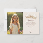 Birthday photo bow ivory サンキューカード (正面)