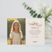 Birthday photo bow ivory サンキューカード (スタンド正面)