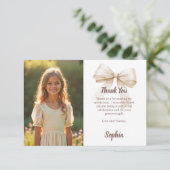 Birthday photo bow ivory サンキューカード (スタンド正面)