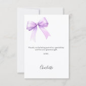 Birthday photo bow lavender サンキューカード (裏面)