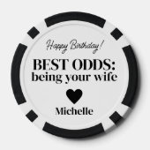 Birthday Photo Poker Chip for Husband from Wife ポーカーチップ (裏面)