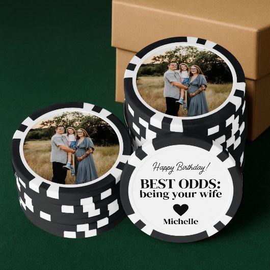 Birthday Photo Poker Chip for Husband from Wife ポーカーチップ