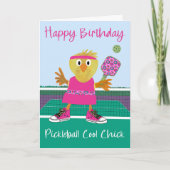 Birthday Pickleball Cool Chick カード (正面)