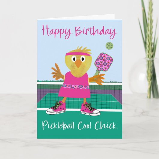 Birthday Pickleball Cool Chick カード (正面)