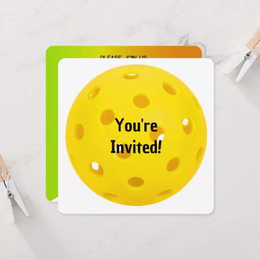 Birthday Pickleball Party 招待状 (正面/裏面インサイチュ)