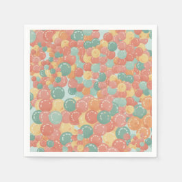 Birthday Picnic, Cute Retro Style スタンダードカクテルナプキン