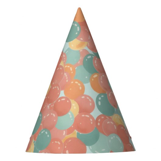 Birthday Picnic, Cute Retro Style パーティーハット (正面)