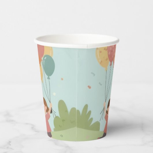 Birthday Picnic, Cute Retro Style 紙コップ (右)