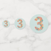 Birthday Picnic, Cute Retro Style, Age 3 コンフェッティ (正面)