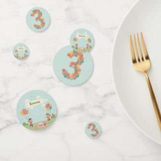 Birthday Picnic, Cute Retro Style, Age 3 コンフェッティ