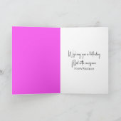 Birthday Pink and White Cosmos Flower カード (内部)