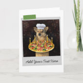 Birthday Pizza Dog Funny Card カード (正面)