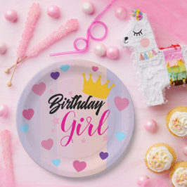Birthday plate for little girls ペーパープレート