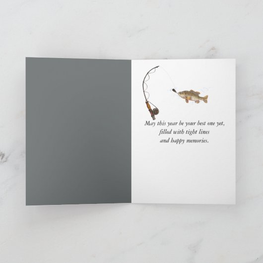 Birthday Polar Bear Ice Fishing カード (内部)