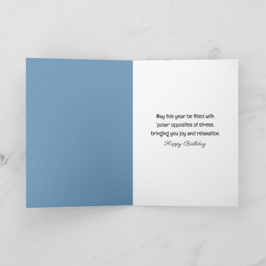 Birthday Polar Bear Sitting Under Northern Lights カード (内部)