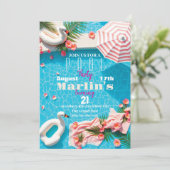 Birthday Pool Party invitation 招待状 (スタンド正面)