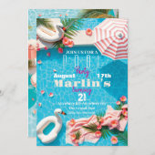 Birthday Pool Party invitation 招待状 (正面/裏面)