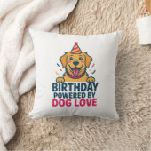 Birthday Powered by Dog Love Illustration クッション (ブランケット)