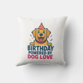 Birthday Powered by Dog Love Illustration クッション (裏面)