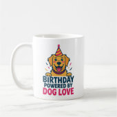 Birthday Powered by Dog Love Illustration コーヒーマグカップ (左)