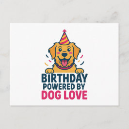 Birthday Powered by Dog Love Illustration シーズンポストカード
