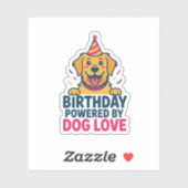 Birthday Powered by Dog Love Illustration シール (シート)