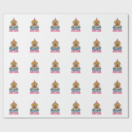 Birthday Powered by Dog Love Illustration ラッピングペーパー