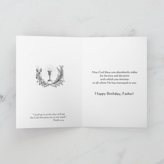 Birthday Prayer Eucharist Latin Prayer for  Priest カード (内部)