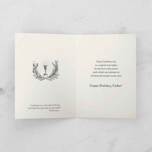 Birthday Prayer Eucharist Scripture Priest カード (内部)
