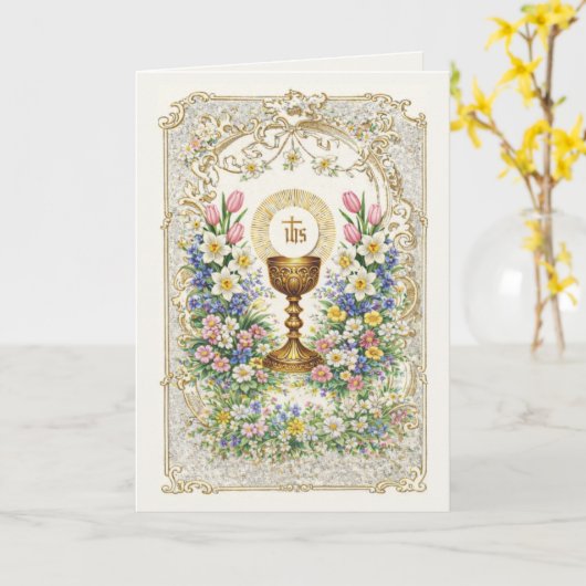 Birthday Prayer Eucharist Scripture Priest カード (黄色い花)