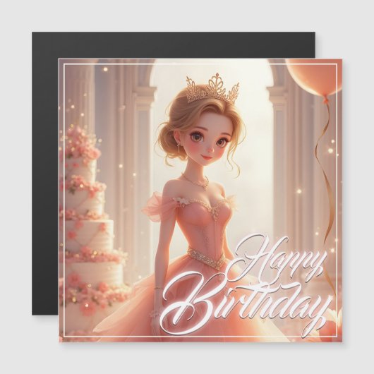 Birthday Princess in a Dreamy Pink Gown (正面/裏面)
