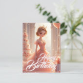 Birthday Princess in a Dreamy Pink Gown シーズンポストカード (スタンド正面)