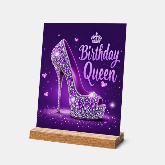 Birthday Queen  アクリルサイン (傾斜)