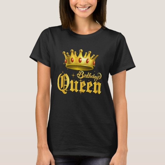 Birthday Queen Matching Couple Costume Bday Party Tシャツ (正面)