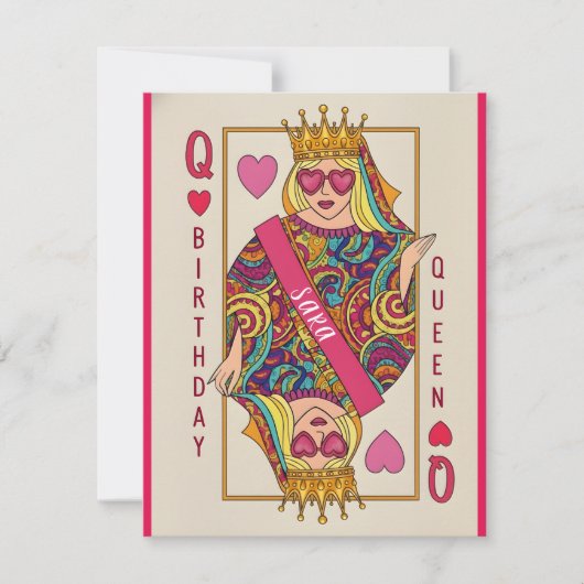 Birthday Queen Playing Card Funny Custom Name Card シーズンカード (正面)