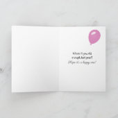 Birthday Rabbit Peeking Over a Snowdrift カード (内部)