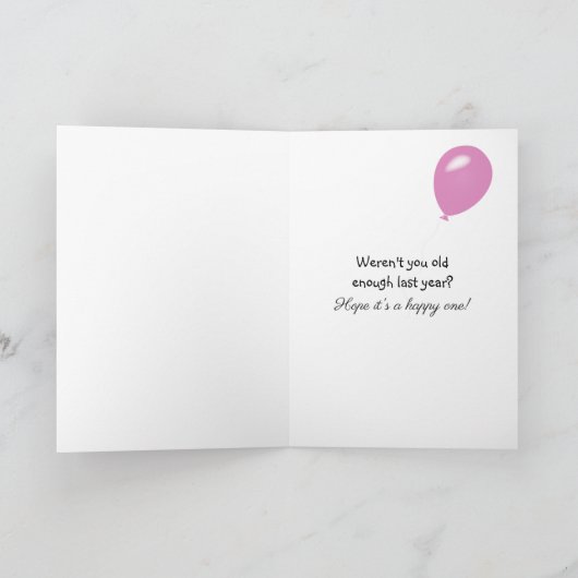 Birthday Rabbit Peeking Over a Snowdrift カード (内部)