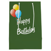 Birthday Rabbit Wearing a Fun Shirt In Water ミディアムペーパーバッグ (裏面)