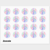 Birthday rainbow pink glitter dust hugs kisses ラウンドシール (シート)