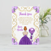 Birthday Red Hair Princess Purple Happy Birthday サンキューカード (スタンド正面)