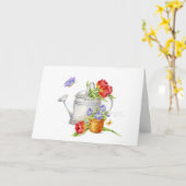 Birthday Religious Tulip Watering Can Card カード (黄色い花)