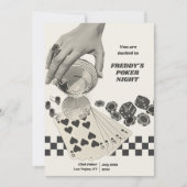 Birthday Retro Poker Night Cocktail Party Invite 招待状 (正面)