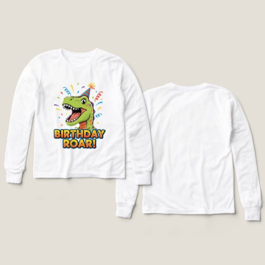 Birthday Roar Cute Dinosaur Birthday Party Design (デザイン 正面＆背面)