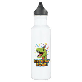 Birthday Roar Cute Dinosaur Birthday Party Design ウォーターボトル